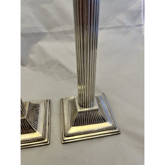 F.B. Rogers Silver Company Silver Plate Candlestick Pair Corinthian Columns VTG - Picture 5 of 11
